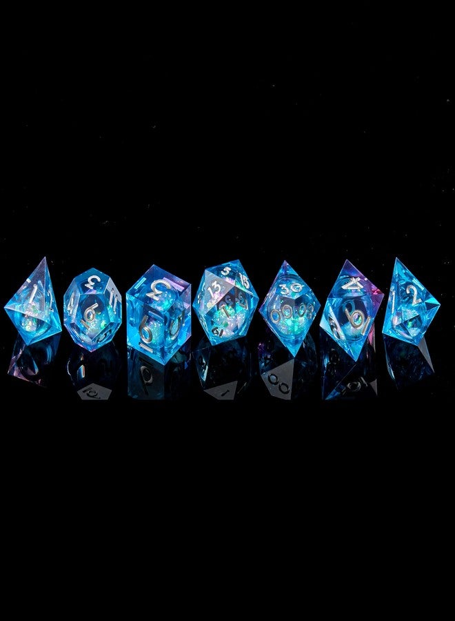 FugaCity DND Dice Set,Liquid Core Handmade Sharp Edge 7 Piece Resin Dice-Dungeons and Dragons Polyhedral Dice Set, D&D Dice Set with Gift Dice Case for RPG MTG Table Games （ - Image 5